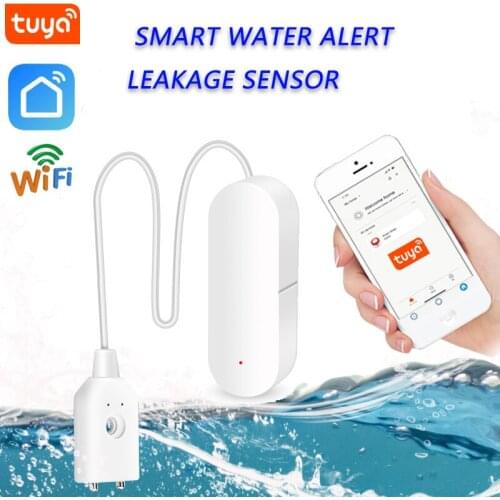 Smart Water Leakage Sensor WiFi Overflow Flood Leakage Alerts Works With With Tuya Smart Life APP Remote Monitor