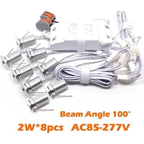 2W*8pcs/set very small recessed ceiling spot led lamp for home decoration passageway corridor stairs lighting