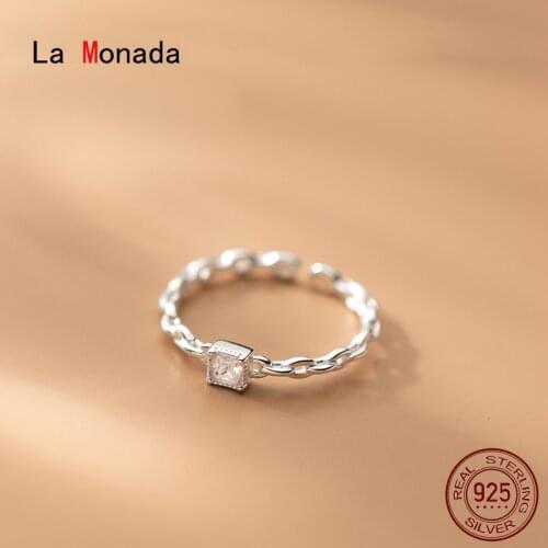 La Monada 53-60mm 925 Sterling Silver Rings For Women Open Resizable Adjustable Small Ring Finger Silver 925 Jewelry Fashion