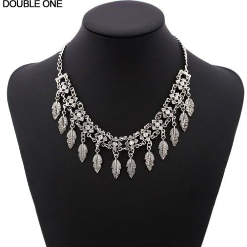 Fashion Leaves Tassel Maxi Necklace Vintage Necklaces & Pendants Statement Fine Jewelry for Women