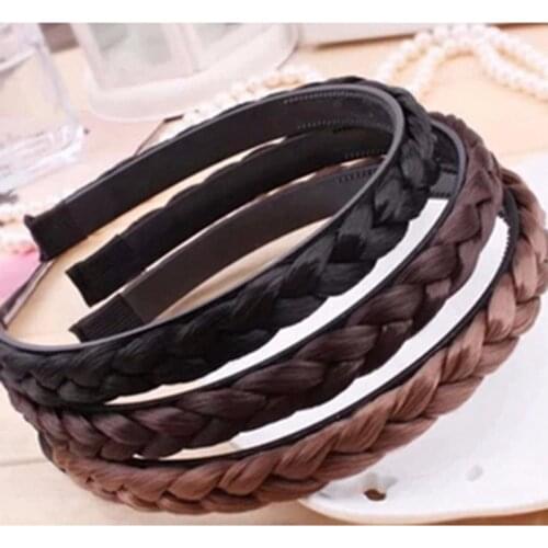 1PC Boho Style Women Girls Braided Plaited Wig Hair Accessory Wig Headband Hairband Wig Twist Hair Bands Lovely Wig Hair Bands