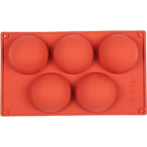 1pc Food Grade Silicone Round Chocolate Mold 5-Cavity DIY Pudding Mold Jelly Baking Mold DIY Baking Tools Accessories