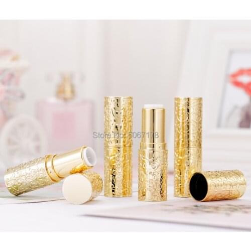10/30/50pcs 12.1mm Golden Empty Lipstick Tubes Refillable DIY Lip Gloss Lip Balm Containers Cosmetic Tool Wholesale