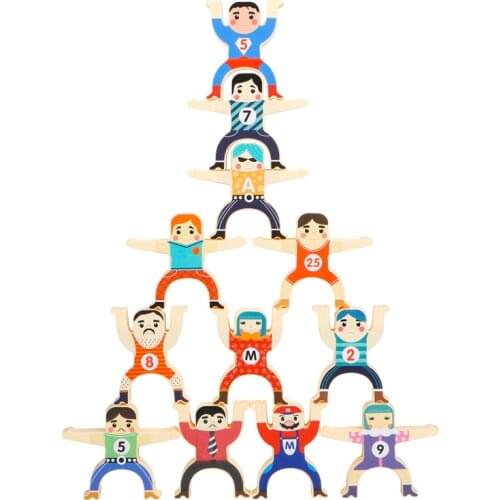 16pcs/set Childrens Hercules Jenga Building Blocks Parent-child Stacking High Game Kids DIY Puzzle Balanced Stacking Building