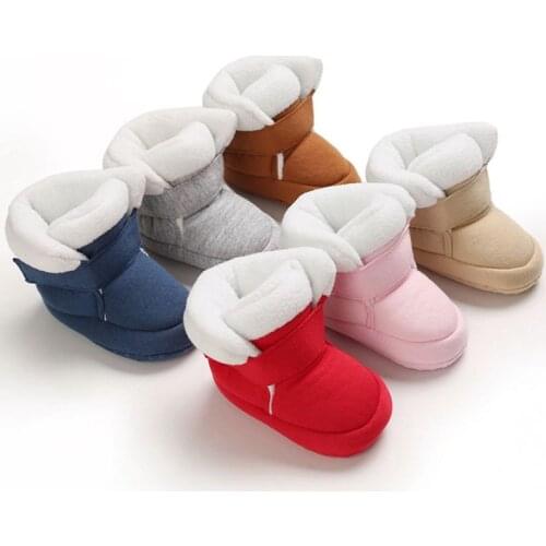 2020 Baby First Walker Causal Anti-slip Snow Boots Velvet Shoes Newborn Baby Girl Winter Keep Warm Boys Shoes Soft Sole Prewalk