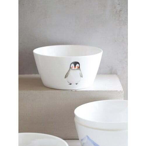 5.75 inch creative ceramic bowls bone china high quality material small soup salad bowl food container polar animals on glazed