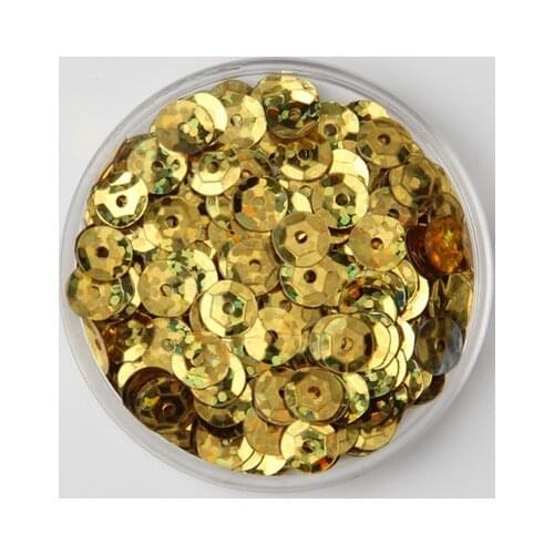 750pcs Large Round Sequins 10mm PVC Cup Sequin Sewing DIY Garment Accessories Craft Laser Gold