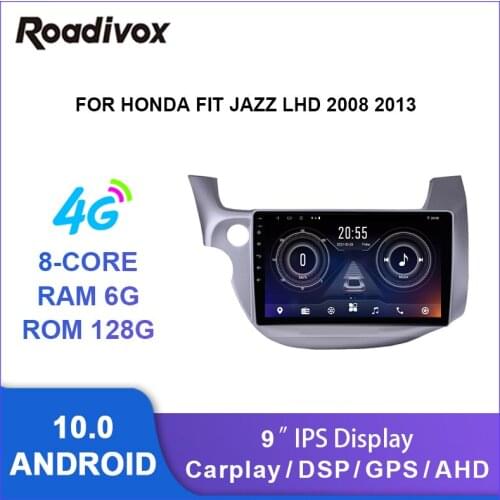 9" android 10.0 car radio video gps navigation player for honda Fit Jazz LHD 2008 2013 multimedia autoradio stereo head unit