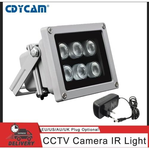 New Infrared Light 6 Strong LED Night Vision Range 45/60 Degree 850nm Aluminium Illuminator lamp for Security CCTV IP Camera