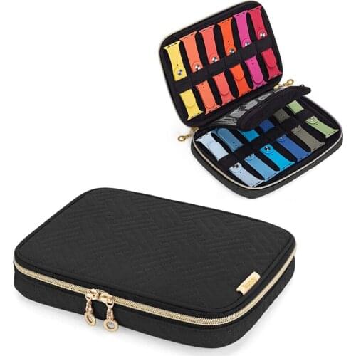 12-Slot Watchband Storage Box Bracelet Holder Bag 3 Colors Soft Pouch Bag Wristband Accessories for Apple Watch Strap Case