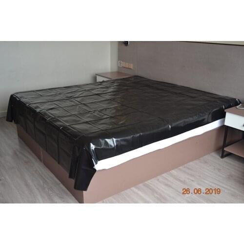 Black PVC flat bed sheet sex bed sheet (no pillowcase) 2.1mx2.3m(thin