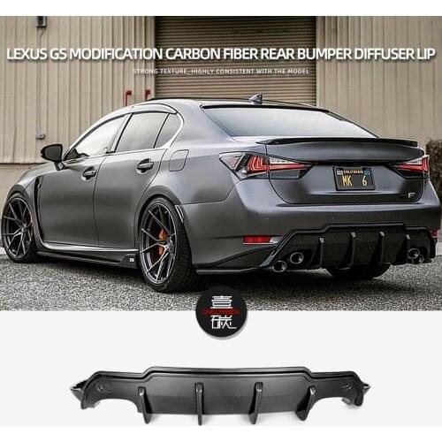 Carbon Fiber Car Rear Bumper Diffuser Lip Spoiler for LEXUS GS Modification Texture Bright 2017-2019