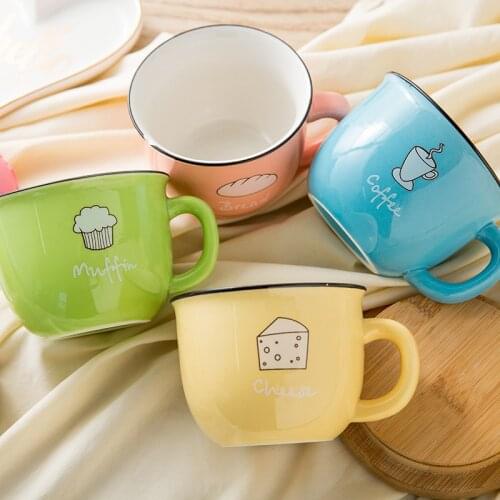 Household European simple ceramic cup coffee cup female cute cup milk tea cup mug couple drinking cup