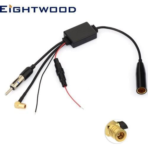 Eightwood Conversion DAB/DAB+ to FM/AM Car Radio Antenna Aerial Converter Signal Splitter+Amplifier for JVC Kenwood Sony DAB