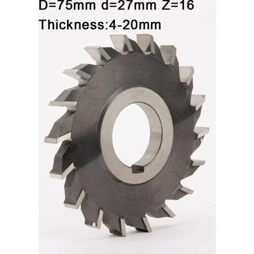 Three straight tooth blade cutter 1pc 75mm*4*5*6*7*8*10*12*14*16*18*20 High speed steel hot sale milling cutter