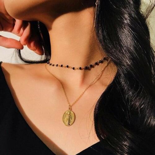 HebeDeer Virgin Mary Necklaces Jewelry Lady Trendy Girl Beads Silver Color Classic Pendant Necklace Chain Women Collares