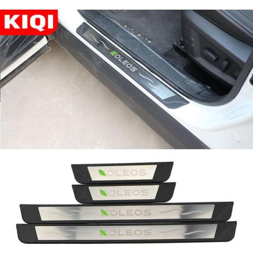 KIQI 4Pcs/Set Car Door Sill Plate Sticker Decorative Cover for Renault Koleos Samsung QM6 2016 - 2020 Accessories
