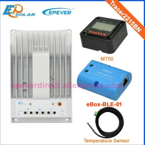 Solar controller for 520w 24v solar panel system use Tracer2215BN 20A 20amp+bluetooth temperature sensor and MT50 meter