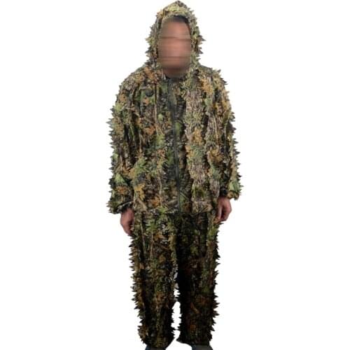 Creative Leaf Camouflage Ghillie Suit Adults Outdoor Jungle Woodland Cloak Camouflage Clothing Set for Hunting Shooting Birding