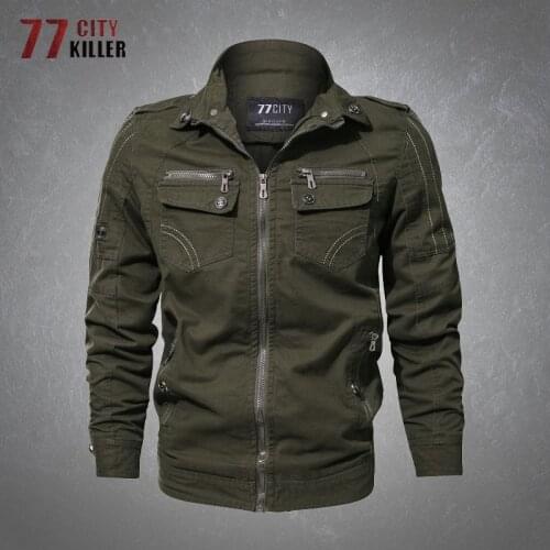Air Force Style Military Jacket Men Casual Loose Multi-Pockets Cargo Coat Male Outdoor Pilot Combat Bomber Tactical Mens Jackets