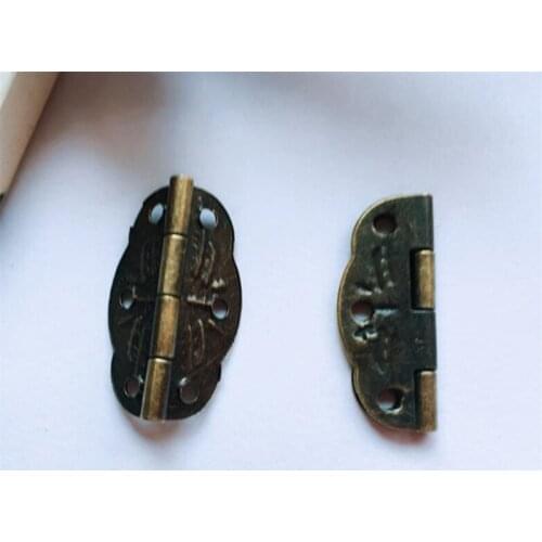 Hot 1000pcs/lot 30mm x 22mm Bronze Mini Butterfly Door Hinges Cabinet Drawer Jewellery Box Hinge With Screws For Furniture
