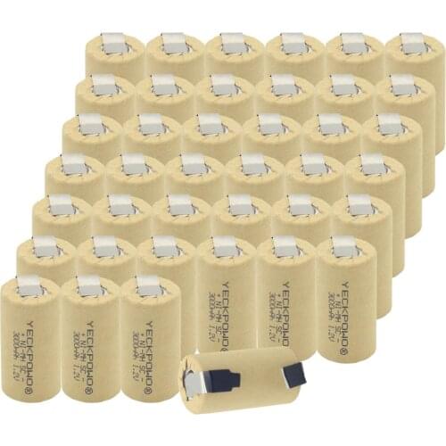 Welding tabs NIMH SC batteries sub C battery 3000mAh nickel sheets 1.2V flat top for hitachi real capacity guaranteed for USAG