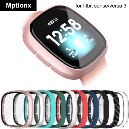 Hard Matte Protective Case for Fitbit versa 3/Sense Cover Screen Protector Full Protective Shell for Versa 3/Sense Accessorie