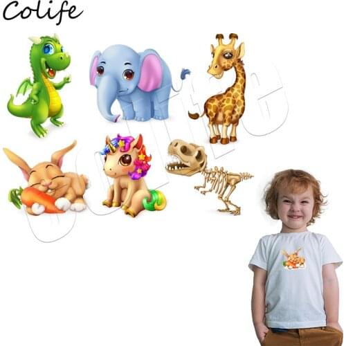Animals Patches Elephant Dinosaur Stickers On Clothing Children DIY Custom Parches Handmade Bright Colorful Non Toxic Applique