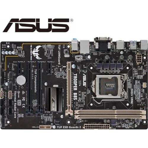 Desktop Motherboard Asus TROOPER B85 Socket LGA 1150 i7 i5 i3 DDR3 SATA3 USB3.0 ATX mainboard PC