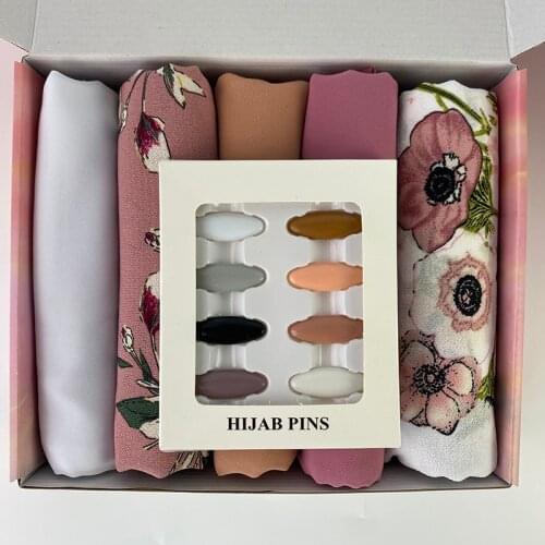 NEW WOMEN GIFTS BOX HIJABS HIAJBS SET CHIFFON SHAWLS