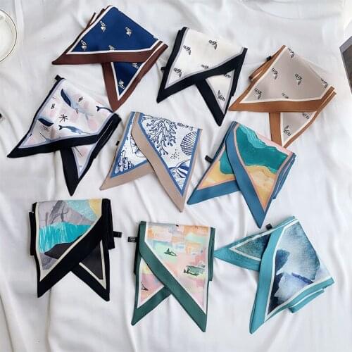New Long French Retro Neckerchief Women All-match Decorative long Silk Scarf Hair Band Small skinny Scarf women