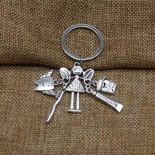 Personality Creative Dentist Keychain, Fairy Wallet, Dental Surgery Amulet, Unique Hygiene Fairy Birthday Gift Jewelry Keychain