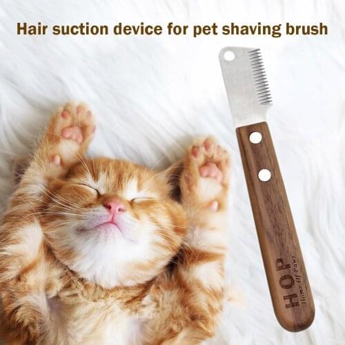 Stainless Steel Dog Comb Professional Stripping Knife with Wooden Handle Grooming Brush Hair Remover Pluck Hair Tool