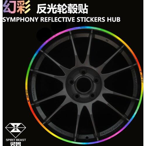 SPIRIT BEAST Motorcycle tire stickers reflective decals motorcycle reflex 12" 18 " Motorbike Wheel hub sticker