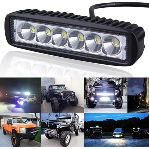 Driving Fog Offroad LED Work Car Light 18W 12V LED Universal Car 4WD led Beams Work Light Bar Spotlight Flood Lamp