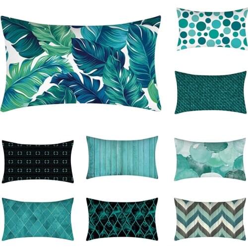 Teal Blue Green Waist Pillowcase Peach Skin Hug Pillowcase 30x50cm Home Decoration Printed Cushion Waist Pillowcase
