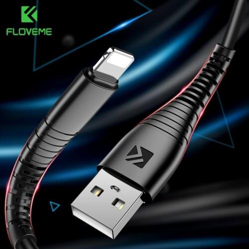 Floveme USB Cable For iPhone Cable X XS Max 8 7 Plus Charger For Cargador iPhone For Lightning to USB Charging Wire Phone Cables