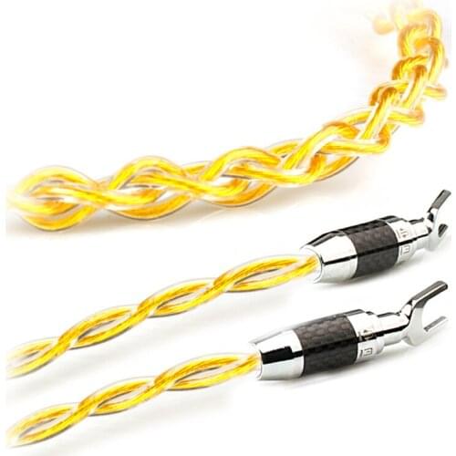 Xiao Fan D20 Handmade Audio Line Hifi Speaker Cable 2 Banana Plug to 2 Curved type Banana plug Amplifier Speakon Wire Cables