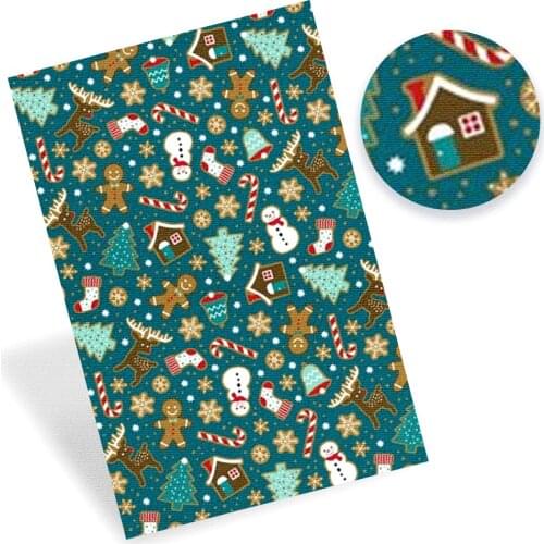 Xugar 22*30CM Printed Synthetic Leather Fabric Sheets For Bows Christmas 0.8mm Faux Leather DIY Earrings Craft Bags Home Textile