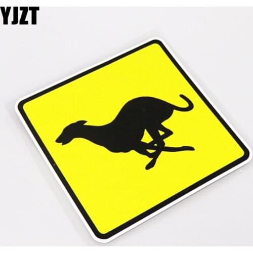 YJZT 12.8CM*12.8CM Interesting Motorcycle Car-styling Animal GREYHOUND RUNNING PVC Car Sticker Decal 13-0987