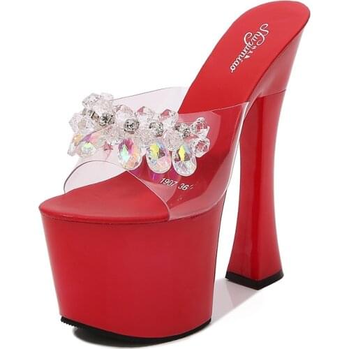 Womens shoes Sexy PU Chunky Heel Platform Sandals High Heels Party Shoes US size 4-10.5 No.10367-33