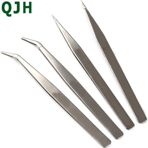 1PCS stainless steel tweezers maintenance tool curved straight tweezers repair leather tools using sewing tools DIY