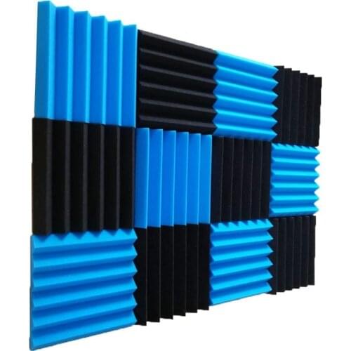 12 Pcs Acoustic Panel Studio Soundproof Foam Wedge Tile Fireproof Studio Foam Sound Wedges 5 x 30 x 30cm