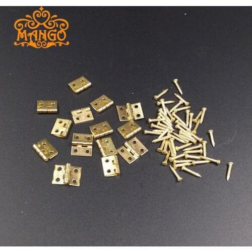 Wholesale High Quality 14pcs Mini Small Metal Hinges with Nails For 1/12 Dollhouse Miniature