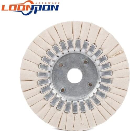 150mm/6inch Cotton Airway Buffing Wheel for Edge Bonding Machine Woodworking Machinery 20mm Bore 1Pc