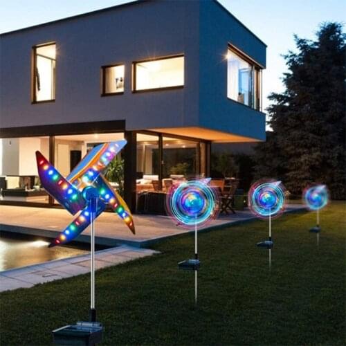 2pcs LED Spot Light Garden Path Landscape Lights 32LED Solar Ground Light Outdoor Decorative Windmill Waterproof Night Light