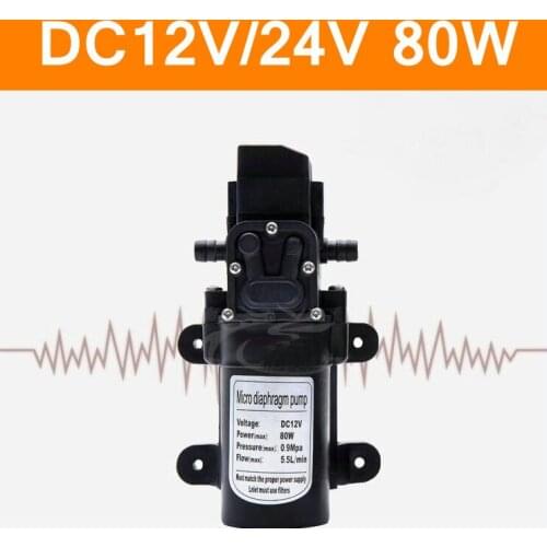 2017 Hot DC12V 24V 80W High Pressure Micro Diaphragm Water Pump Automatic Switch 5.5L/min Water Pump Home Car Garden Irrigation