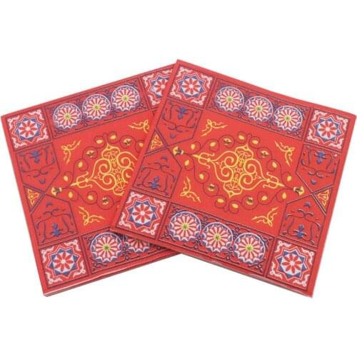 33x33cm 20Napkins/lot Muslim Ramadan Napkin Color Printed Face Paper Eid al-Fitr Party Paper Towel Decoration
