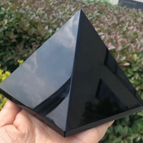 4-10cm Black Obsidian Healing Pyramid Natural Mineral Triangled Crystal Point wholesale 4-10cm Black Obsidian Healing Pyramid N