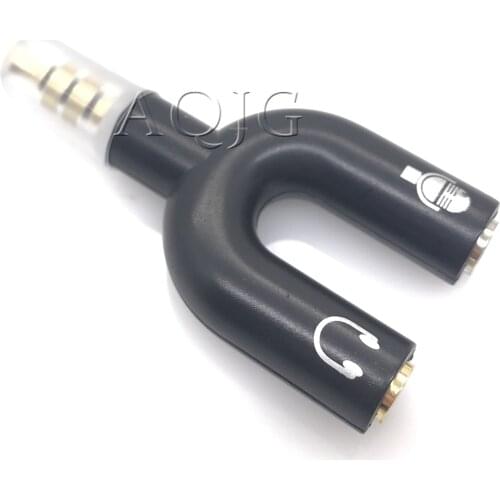 4 Pole 3.5 Jack Audio Splitter Extension Microphone 1X2 Headphone Adapter AUX Cable for Earphone MP3 MP4 Player Radio